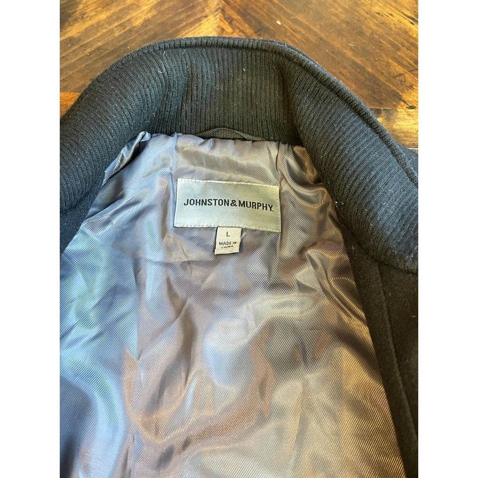 Abrigo de lana Johnston & Murphy para hombre talla grande Foto 3 de 4