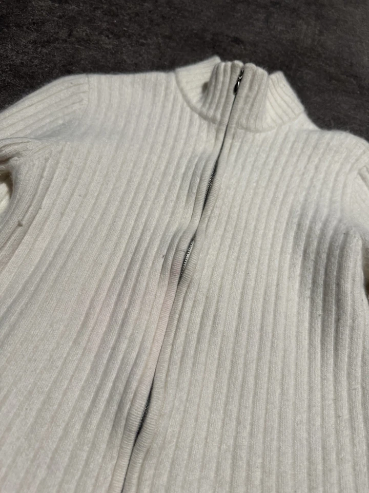 Vintage Lauren Ralph Lauren Cashmere Wool Fur Full Zip Jacket Preppy Old Money L - Image 3 of 4