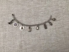 Bell Telephone Sterling Silver Charm Bracelet w/8 Award Charms