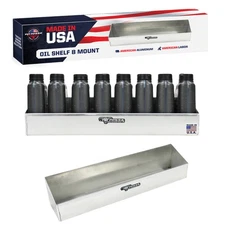 Pit Posse 8 Bottle Oil Caddie Caddy Shelf Holder Trailer Aluminum- USA made