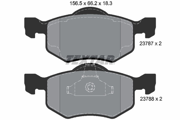 Plaquette de frein Textar 2378701 pour rénovation freinage OE 1U2J2C452BC