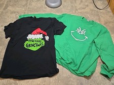 Set Of 2 Women's Grinch Merry Grinchmas Gilden Sweatshirt And Shirt Medium