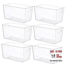 Pack Clear Storage Bins, Pantry Storage Bins with Handle, XL XL 13" 7.4" 7" 6