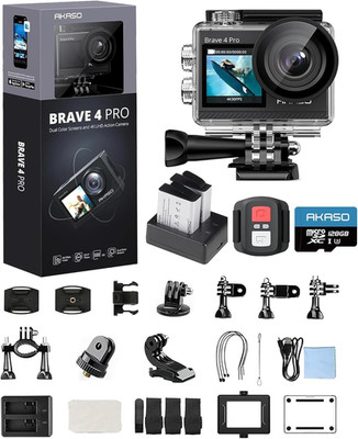 AKASO Brave 4 Pro Action Cam 4K30FPS 20MP Mit 128GB U3 Speicherkarte 40M Unterwa