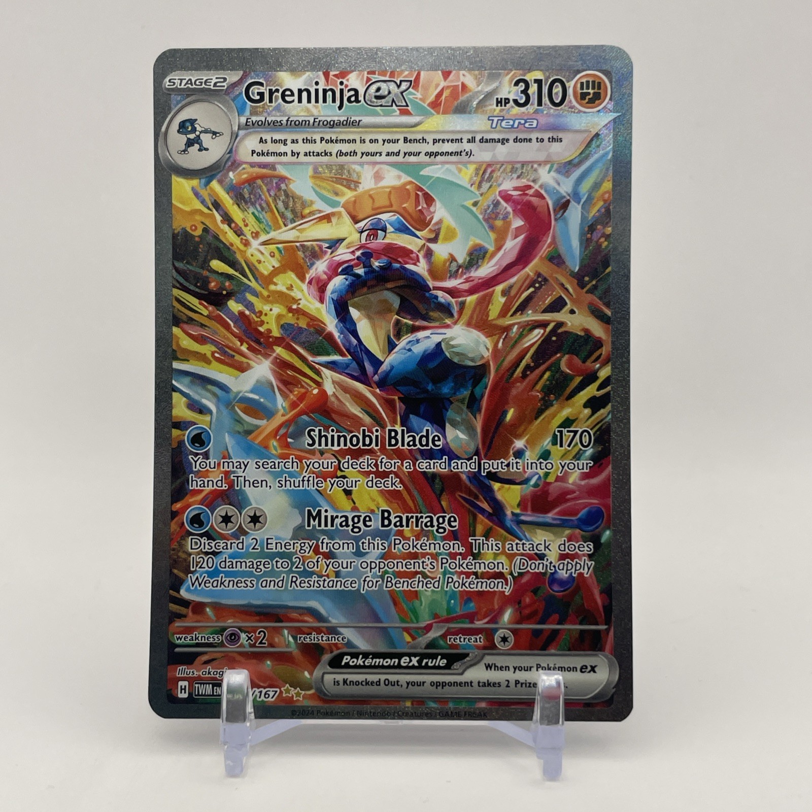 Pokémon TCG Greninja ex 214/167 Twilight Masquerade Special Illustration Rare NM