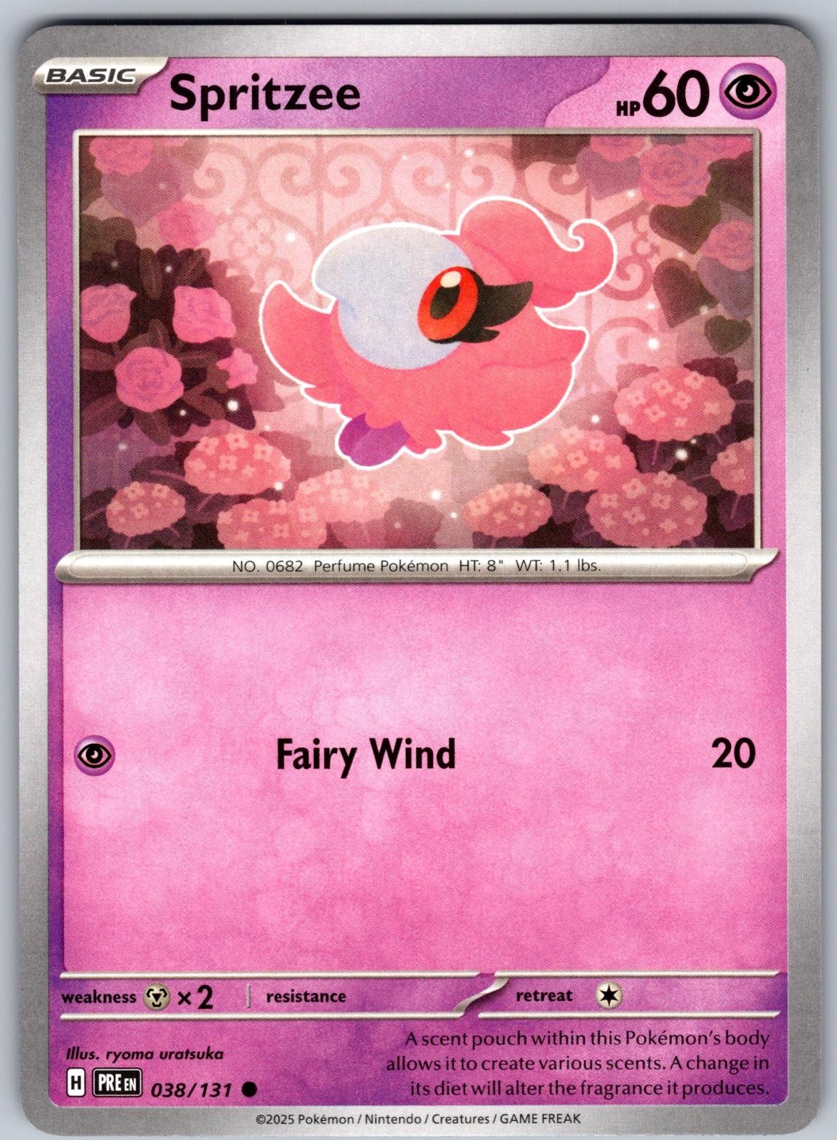 Spritzee 038/131 Common Prismatic Evolutions Pokemon Near Mint