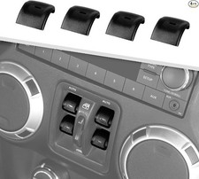 Window Button Covers, 4PCS Center Console Window Switch Cover Int Color: Black