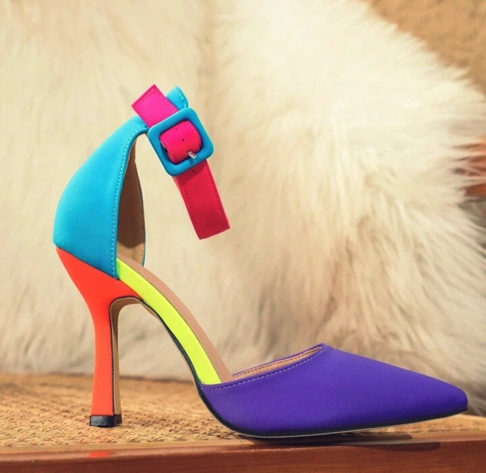 多色细高跟鞋女式 — 第 2/3 张图片