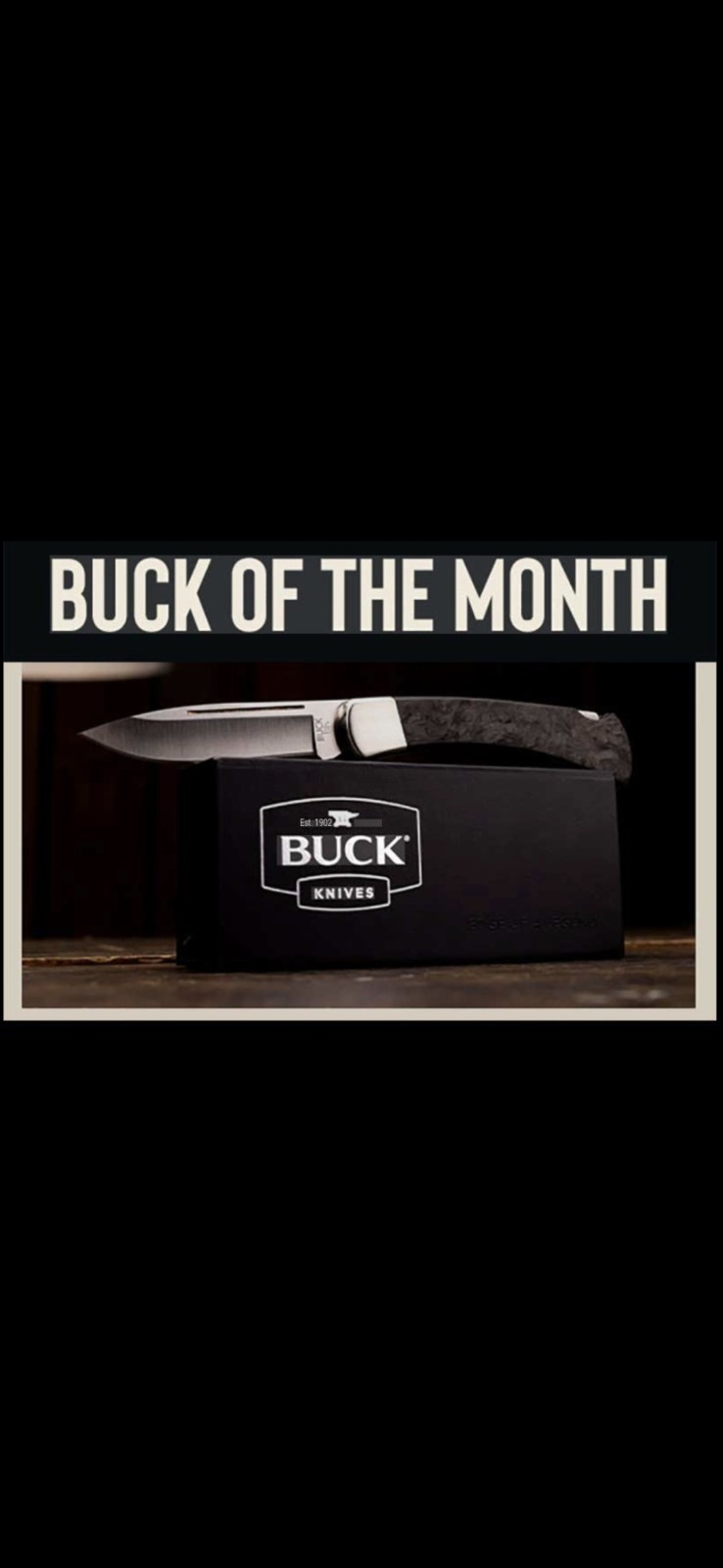BUCK USA 110 CARBON FIBER FEB 2024 BOTM COMPLETE NIB. COA