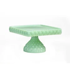 Mosser Glass USA Vintage Style Square Elizabeth Cake Stand Vintage Style Jadeite
