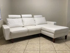 Ekornes Stressless Leather & Down Sofa E300 Couch Chaise Modern Sectional Norway