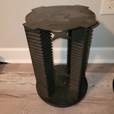 Fellowes 112 CD Disc Carousel Rotating Storage Tower Rack Black 15.5" x 11"