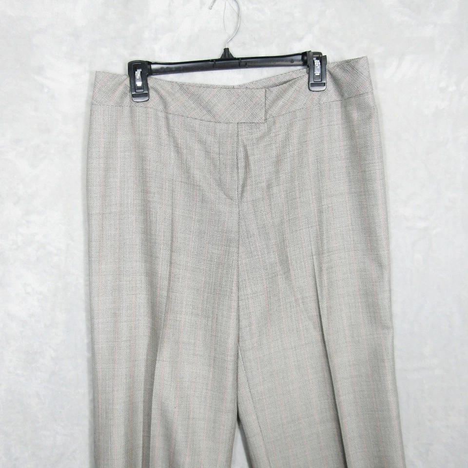 Pantalones Escada Mujer 44 Gris Lana Mezcla Seda Vestido a Cuadros Oficina Pantalones Carrera Foto 3 de 4