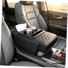 Armrest Cover for Car, 5-in-1 Center Console Cover with Cup Holder 1 PC Black