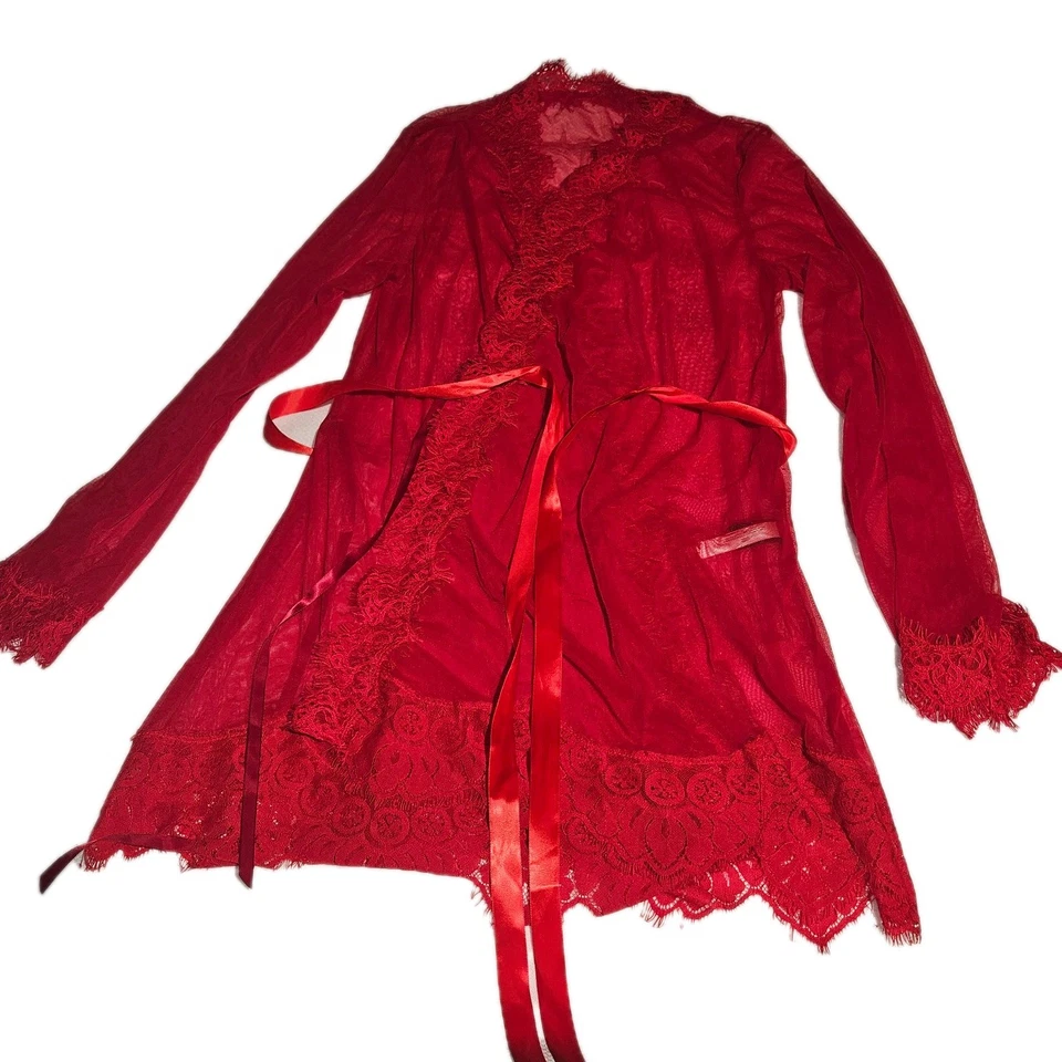 Новый с ярлыками ноги Avenue красный чистый кружева Bell рукава женское белье халат плюс размер XS  - Изображение 2 из 4