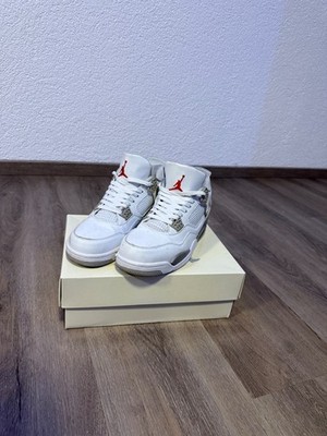 Jordan 4 Retro Oreo White, Farbe Weiß, neuwertig und größe 45