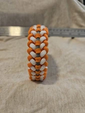 Sanctified Knot 550 Paracord Bracelet, Orange, White, Lt Gray, Go Vols, Handmade