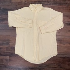Brooks Brothers Original Polo Shirt 16.5 x 32 Yellow Oxford Cotton Button Down