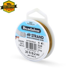 Beadalon 49 Strand Stainless Steel Beading Wire Satin Gold .018in 0.46mm
