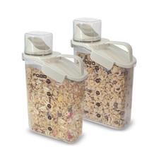 Two Pack Food  Cereal Storage Container - 2.6L Airtight Plastic Kitchen Orga...