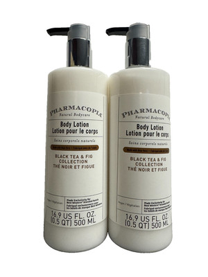 2 PACK Pharmacopia Black Tea &Fig Collection BODY LOTION Hand Cream 16.9oz 500mL