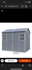 8 X 6 Ft Resin Storage Shed with Floor, Outdoor Tool Shed with Window, Vents, an