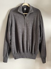 FootJoy Men's Wool Gray 1/4 Zip Pullover FJ Golf Sweater Insulated Sz L