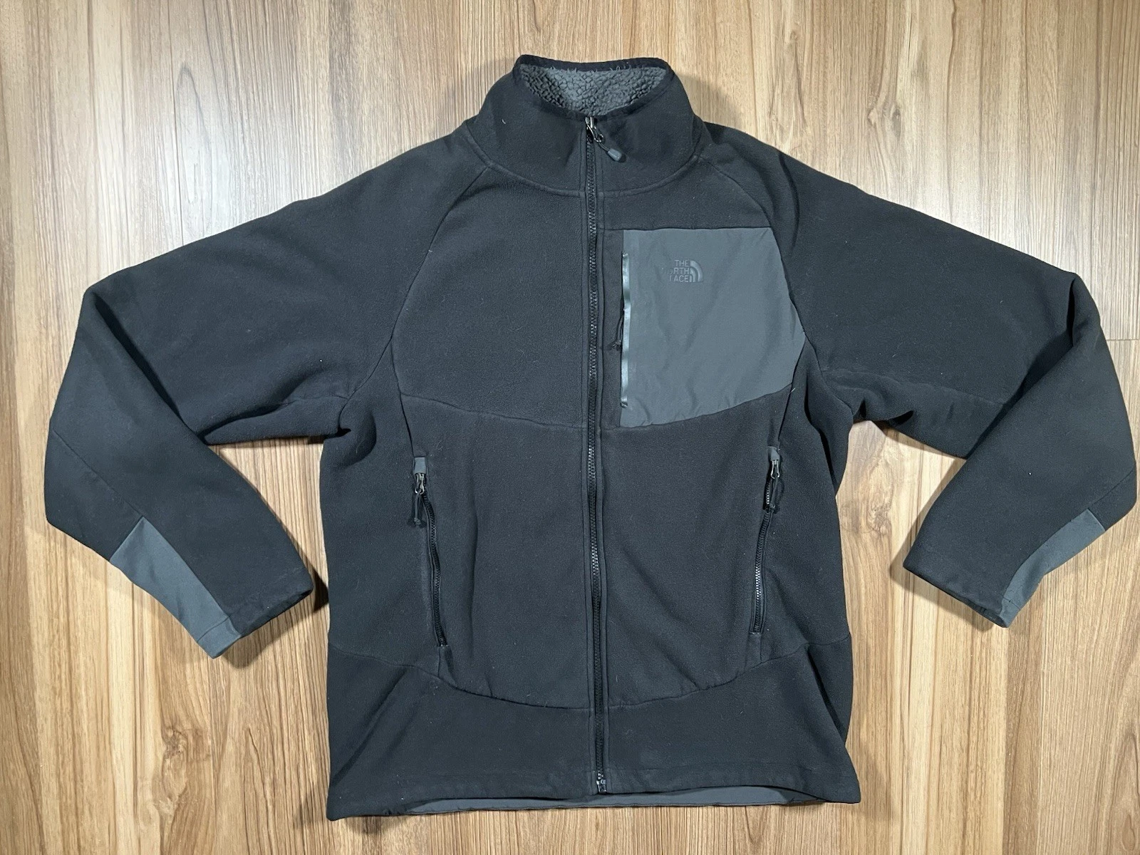 The North Face Jacket Warm Fleece Full Zip Black Mens Size Large High Neck