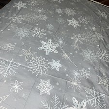 Christmas Winter Shower Curtain Snowflakes Gray Simple Slate Blue/211g