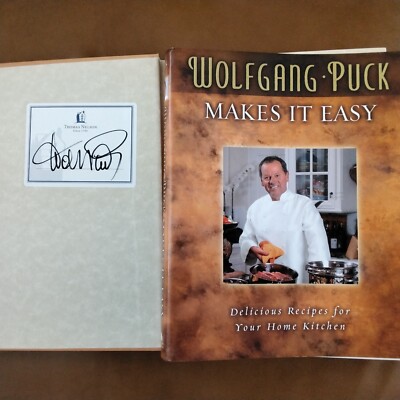 Wolfgang Puck SIGNED 2004 Cookbook Recipes Celebrity Chef Pizzas Photos HC/DJ