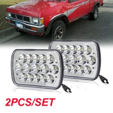 Pair 7x6 inch Square Headlight Lamp H6054 H6052 H6014 For Nissan Pickup Hardbody