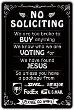 ART Funny No Soliciting Sign for House Door - Dark Humor No Soliciting Sign