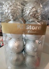Silver 4" New Ornaments 16 Pinecone Look Holly Sparkling Lightweight With Hanger