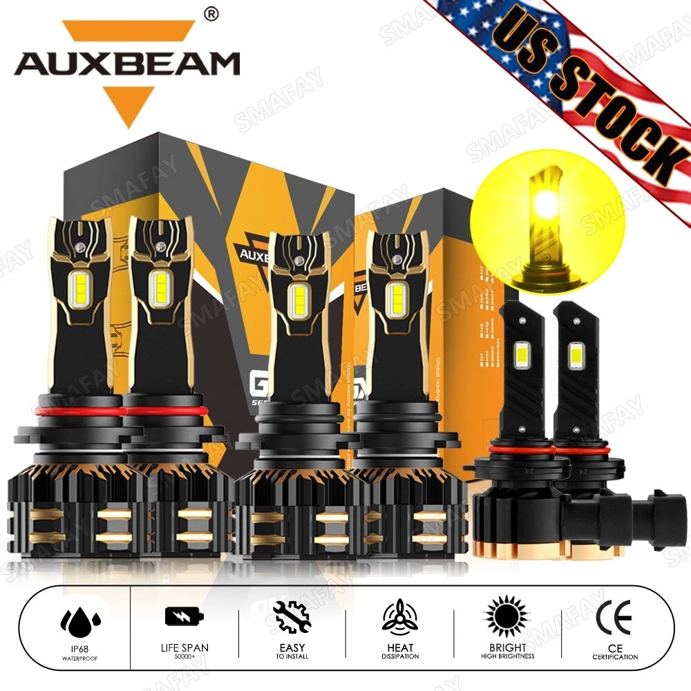 For Ford F-150 2015-2023 AUXBEAM Canbus LED Headlights High Low Beam/Fog Lights