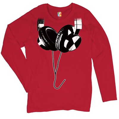 Huge Hanging Headphones Long Sleeve T-Shirt DJ Music