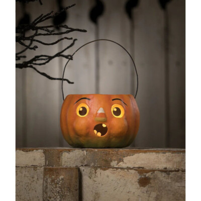 Bethany Lowe - Surprised Candy Corn Pumpkin Bucket - TJ2322