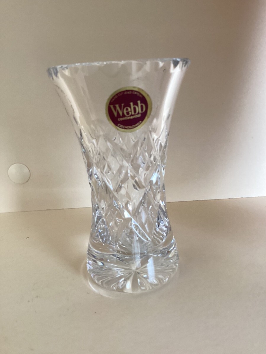Webb Continental, Hand Cut Lead Crystal Bud Vase, Czechoslovakia