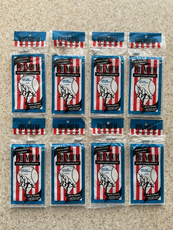 Premium Sports Card Holder (Lot of 8) Hard Clear Plastic 3 x 5 w/Screws *NEW*