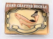 Trout Fisherman Fishing Vintage Belt Buckle