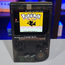 Clear Black Nintendo Classic Game Boy DMG With Upgraded Backlit IPS LCD Screen