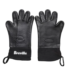 Silicone Gloves Heat Resistant Oven BBQ Grill Gloves Meat Black 2-Pack