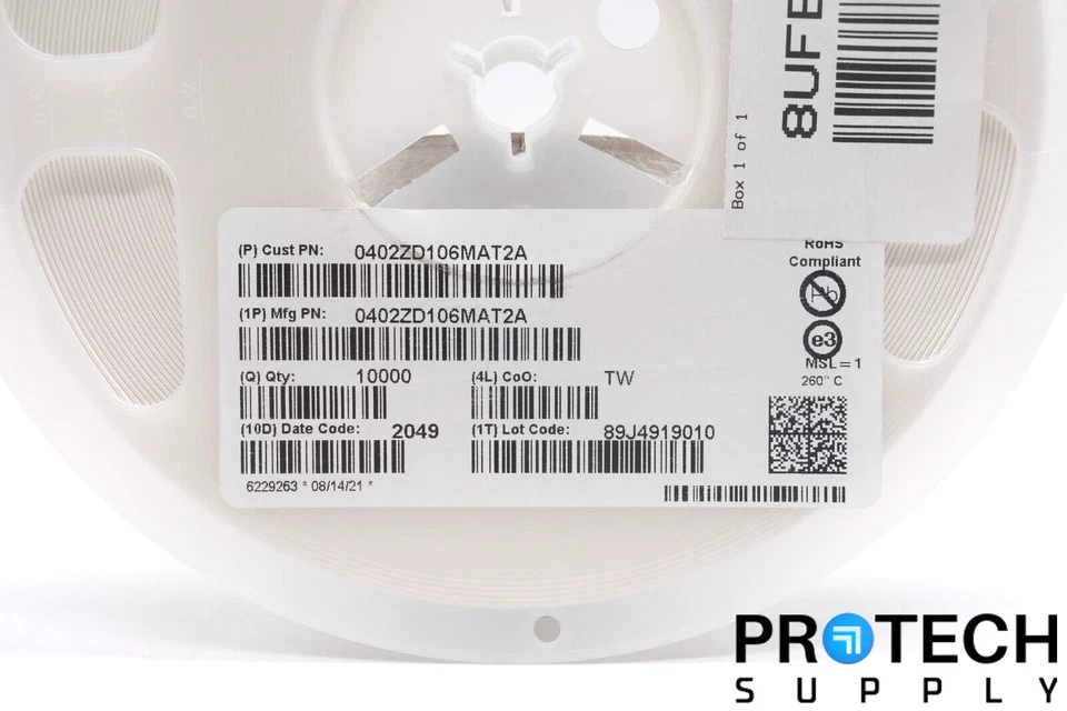 10.000/Carrete KYOCER 0402ZD106MAT2A ±20% 10V Tapa Cerámica X5R 0402 NUEVO Y GARANTÍA Foto 2 de 4