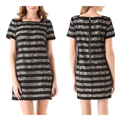 Lucienne Mini Dress Marc by Marc Jacobs Black White Striped Laces Pockets XS