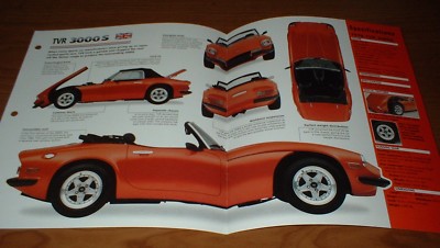 1978 TVR 3000S ORIGINAL IMP BROCHURE SPECS INFO 78 79-92 3000 S