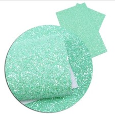 Chunky Glitter Aqua Green FAUX LEATHER CRAFT SHEET 8" x 12" 1067991
