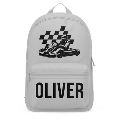 Personalisierter Go Kart Mini Rucksack Individueller Rucksack für Sohn zur Schule Kinder
