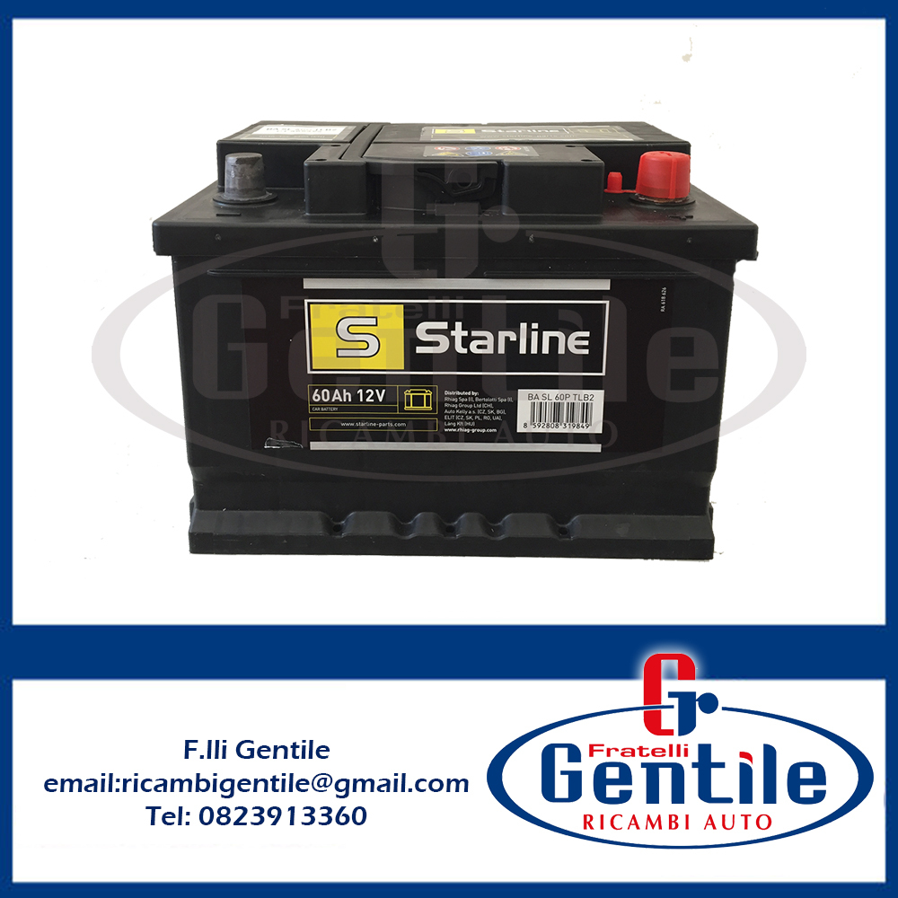 BATTERIA AUTO STARLINE 60AH EN 540 PER MOTORI MULTIJET BASL60PTLB2