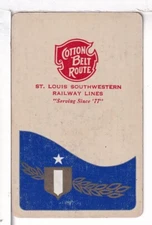 Single Railroad Playing Card "St Louis, Southwest RR" SSW 7b, Bollhagen Bk