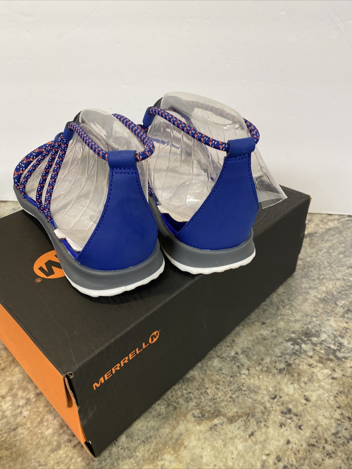 Merrell Sunstone sandali gladiatore elasticizzati blu rosa sodalite con cinturino 10M