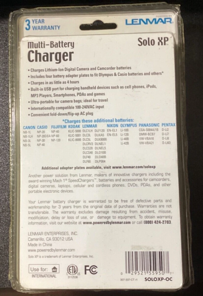 Lenmar Lithium-Ion Multi-Battery Charger Solo XP NEW IN PACKAGE - Image 4 of 4